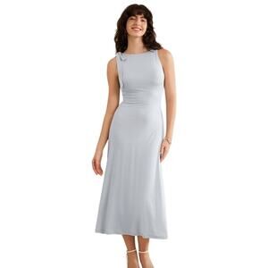 OGL Dress Size XS NEW Light Blue Midi Sleeveless Tie Shoulder Bow